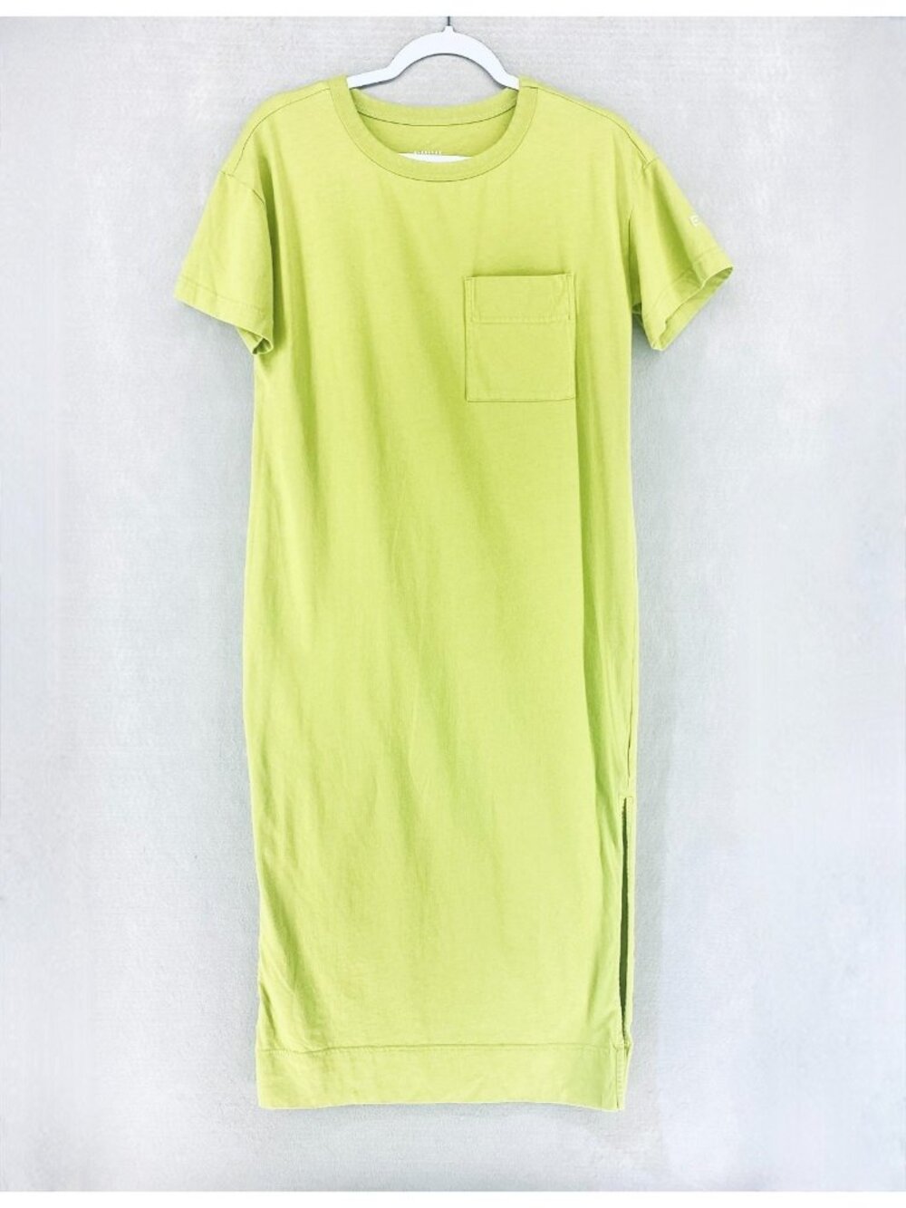 Everlane Shirt Dress Womens S Neon Yellow Organic Cotton Maxi Preppy